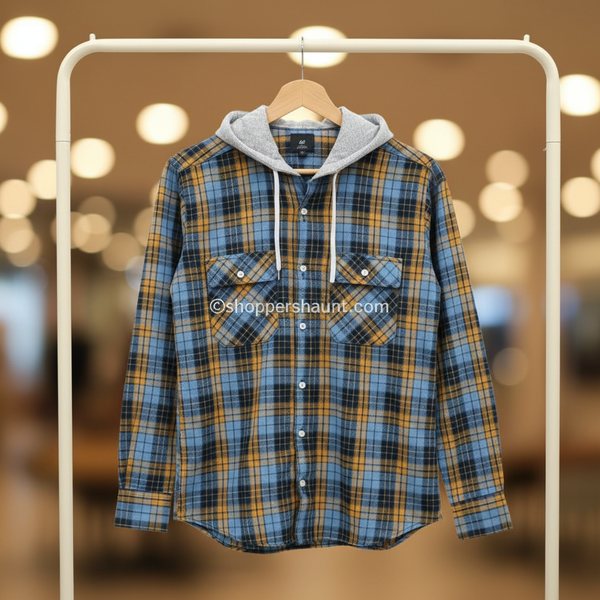 Flanel cotton hooded shirt for winter (Unisex)