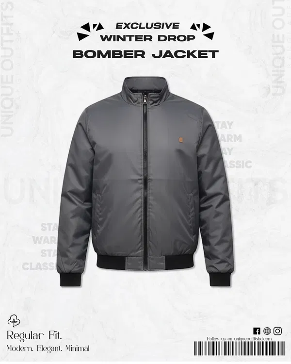JK02 Premium Bomber Jacket (Gray)