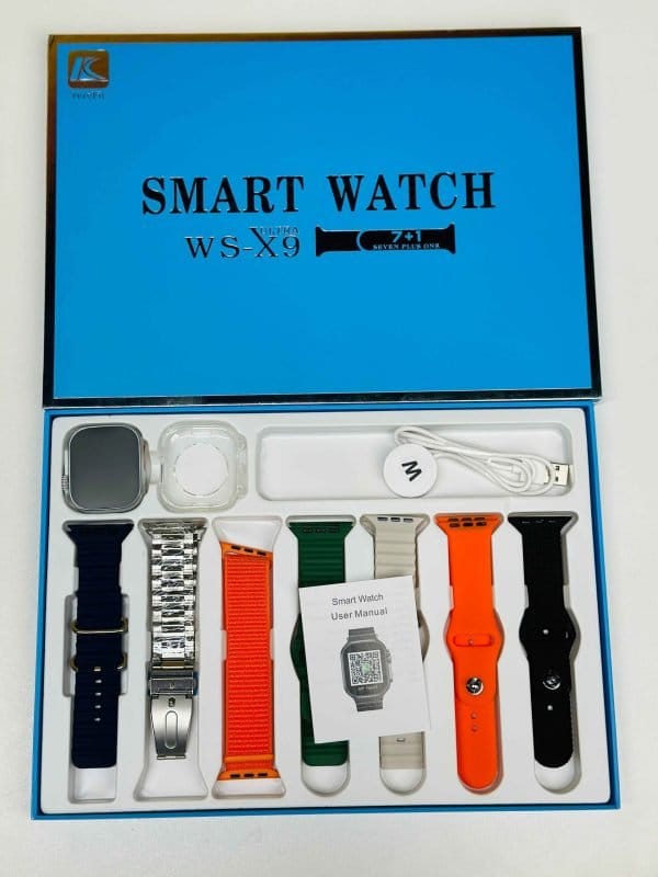 Keqiwear WS-X9 Ultra Smartwatch – Silver/Rose Gold Color