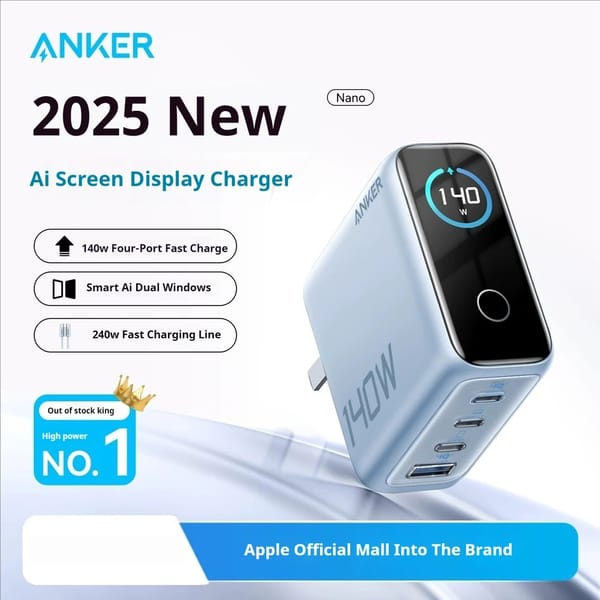 Anker Zolo 140w Charger Fast Charge USB Type C LED Display Phone Accessories with Four Ports For iPhone Xiaomi Smartphone Laptop