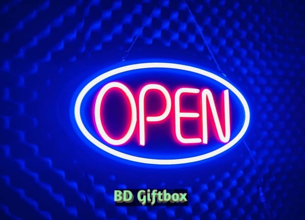 GearUP OPEN10 Neon Business Sign For Shop, Restaurant, Pharmacy, Cafe