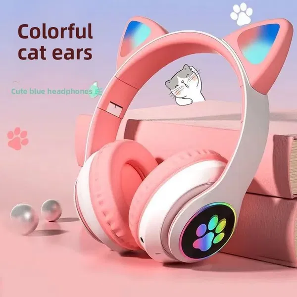 STN-28 Colorful Light Wireless Cat Headset