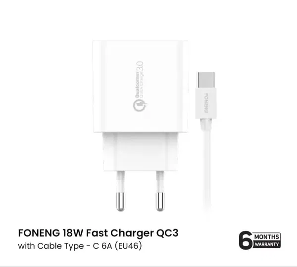 FONENG (EU46) 18W Fast Charger QC3 with Cable Type-C 6A