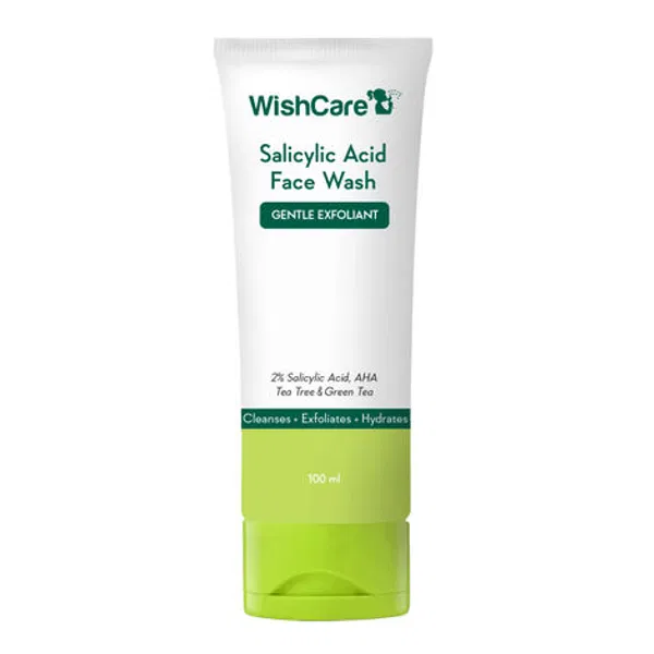 WishCare 2% Salicylic Acid with AHA, GreenTea, & TeaTree For Oliy Skin & Acne- Face Wash - 100 ml