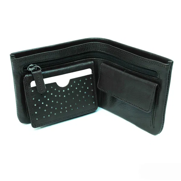 Men’s Wallet – Brown & Black Leather Bifold by Kroyshala – Slim & Elegant