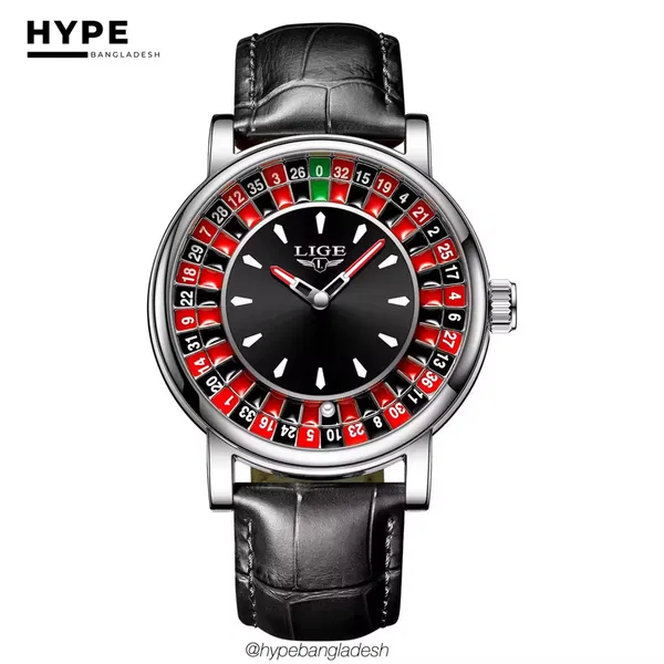 LIGE LG89161 Casino Dial Watch For Men (Black Belt)