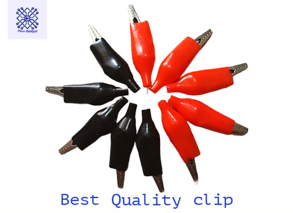 10pcs Alligator Clip 45mm Red Black