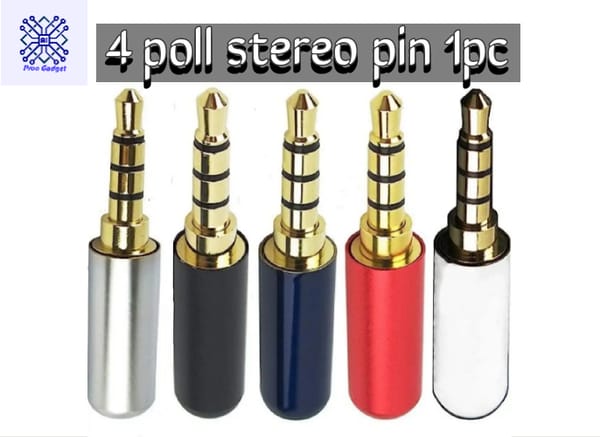 4 Pole Metal Body Headphone Jack Plug Male 3.5mm 4 Pin Stereo Audio Headphone Jack Connector Earphone Plug For Mobile Phone Computer Laptop Desktop PC MP3 Video