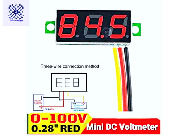 LED Display Mini 0.28 inch DC 0-100V Digital Voltmeter 100V Volt Panel Indicator Monitor Voltage Meter - Compact LED Voltmeter for Voltage Monitoring