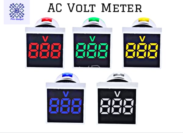 22MM AC20-500V Voltmeter Square Panel LED Digital Voltage Meter Indicator Light AD101-22VMS - 252277825