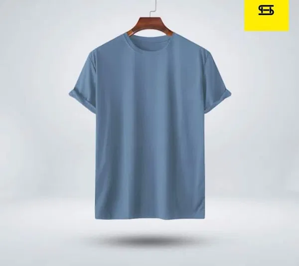 sky blue solid t-shirt