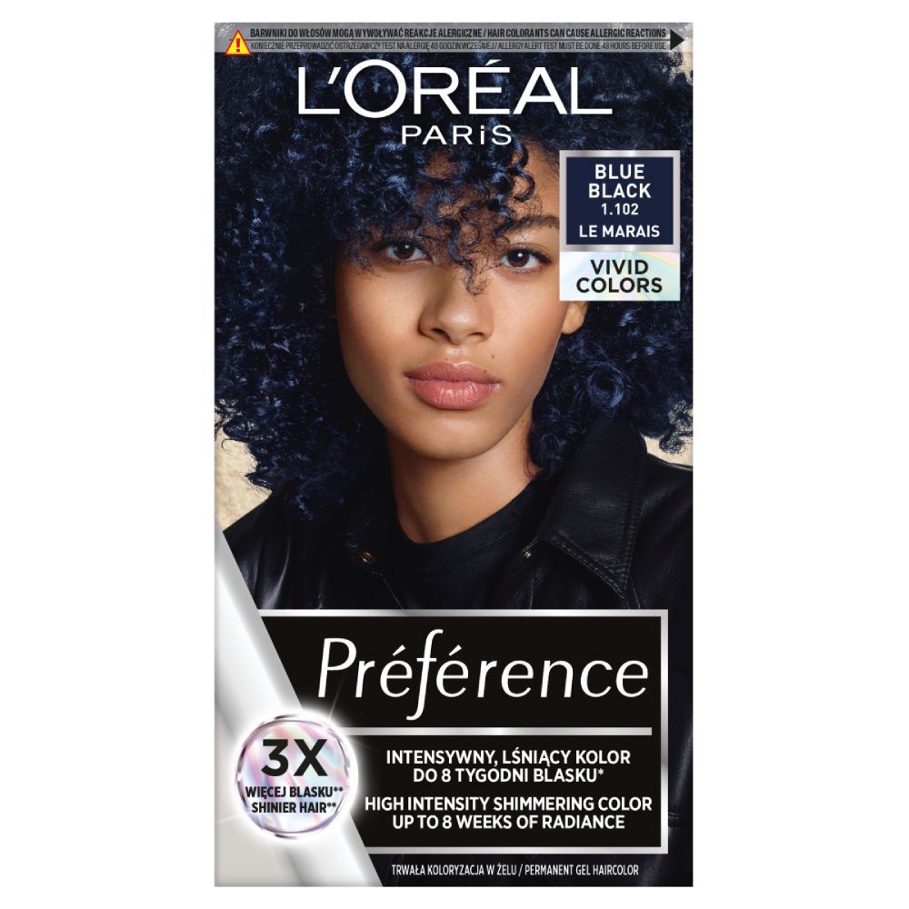 L'Oreal Paris Preference VIVID COLORS hair color 1.102 blue black