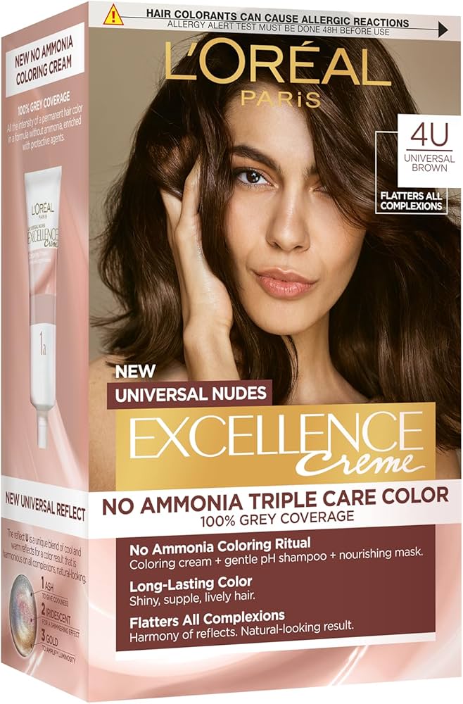 L'Oreal Excellence No Ammonia Triple Care Colour- 4U Universal Brown_img_4