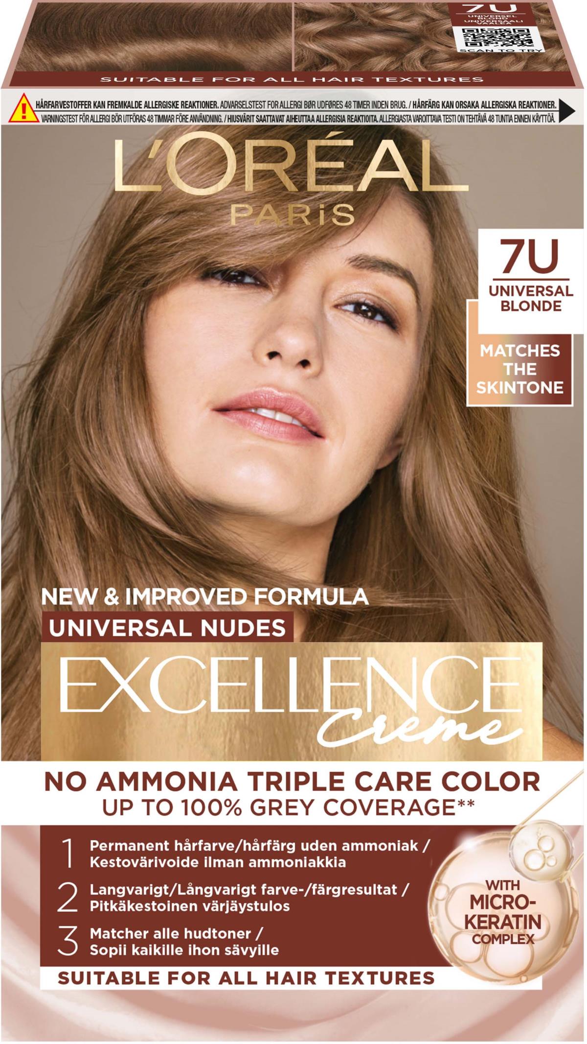 L'Oreal Excellence No Ammonia Triple Care Colour - 7U Universal Blonde_img_3