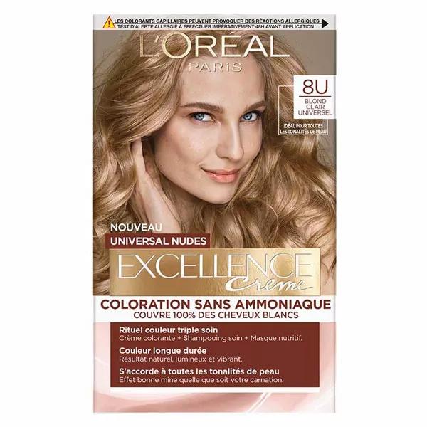 L’Oréal Paris Excellence Creme Nudes Ammonia Free Permanent Hair Dye (UK) 8U Universal Light Blonde_img_1