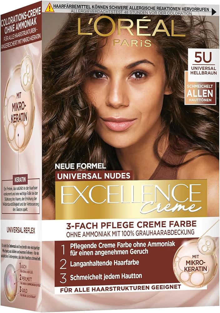 L'Oreal Excellence No Ammonia Triple Care Colour - 5U Universal Light Brown_img_3