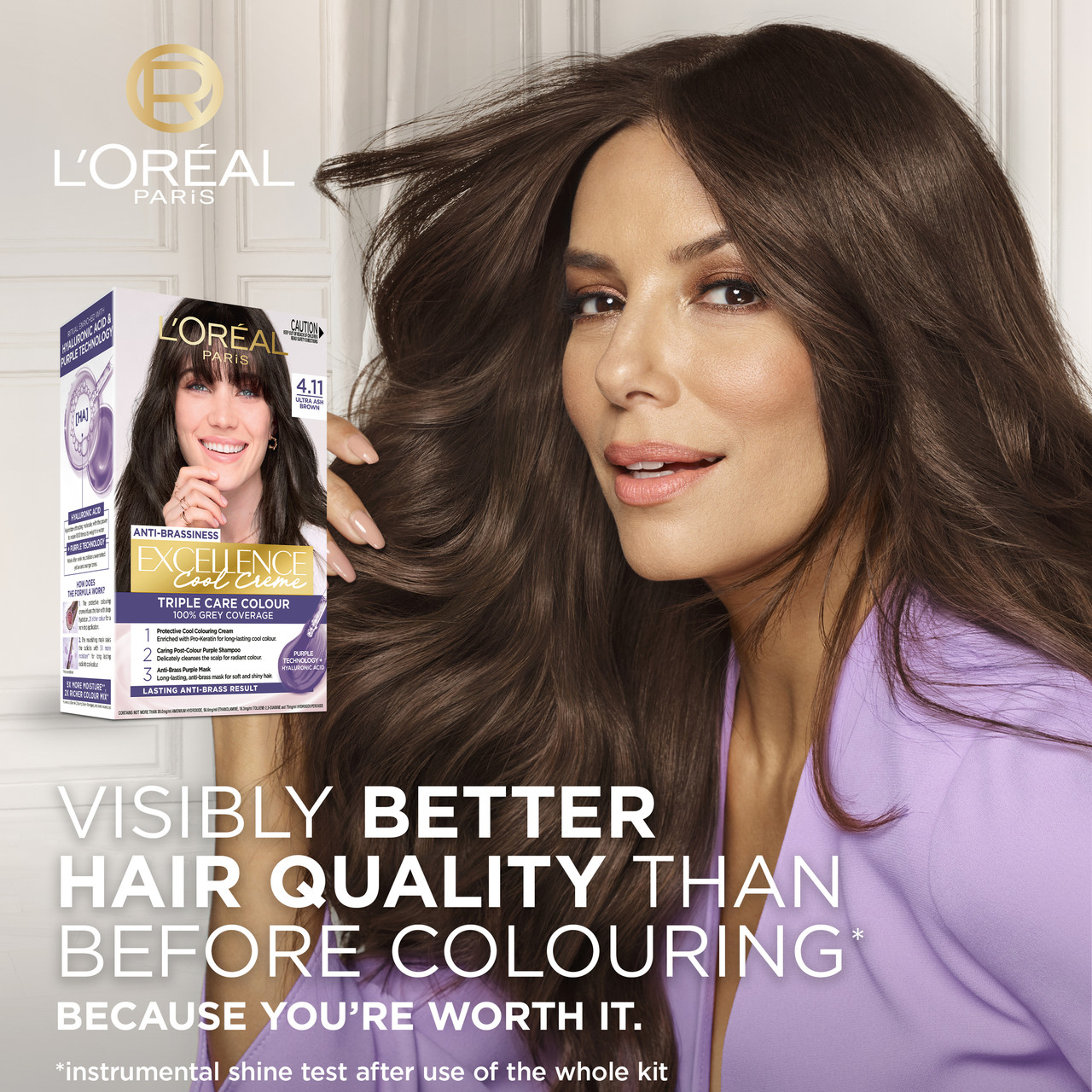 L'Oreal Excellence Cool Crème permanent hair dye 4.11 Ultra Ash Brown_img_1