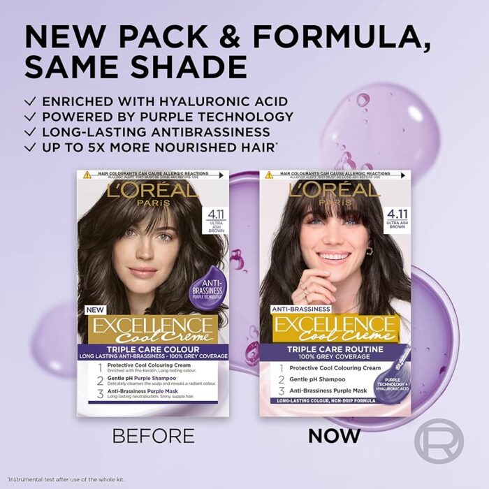 L'Oreal Excellence Cool Crème permanent hair dye 4.11 Ultra Ash Brown_img_2