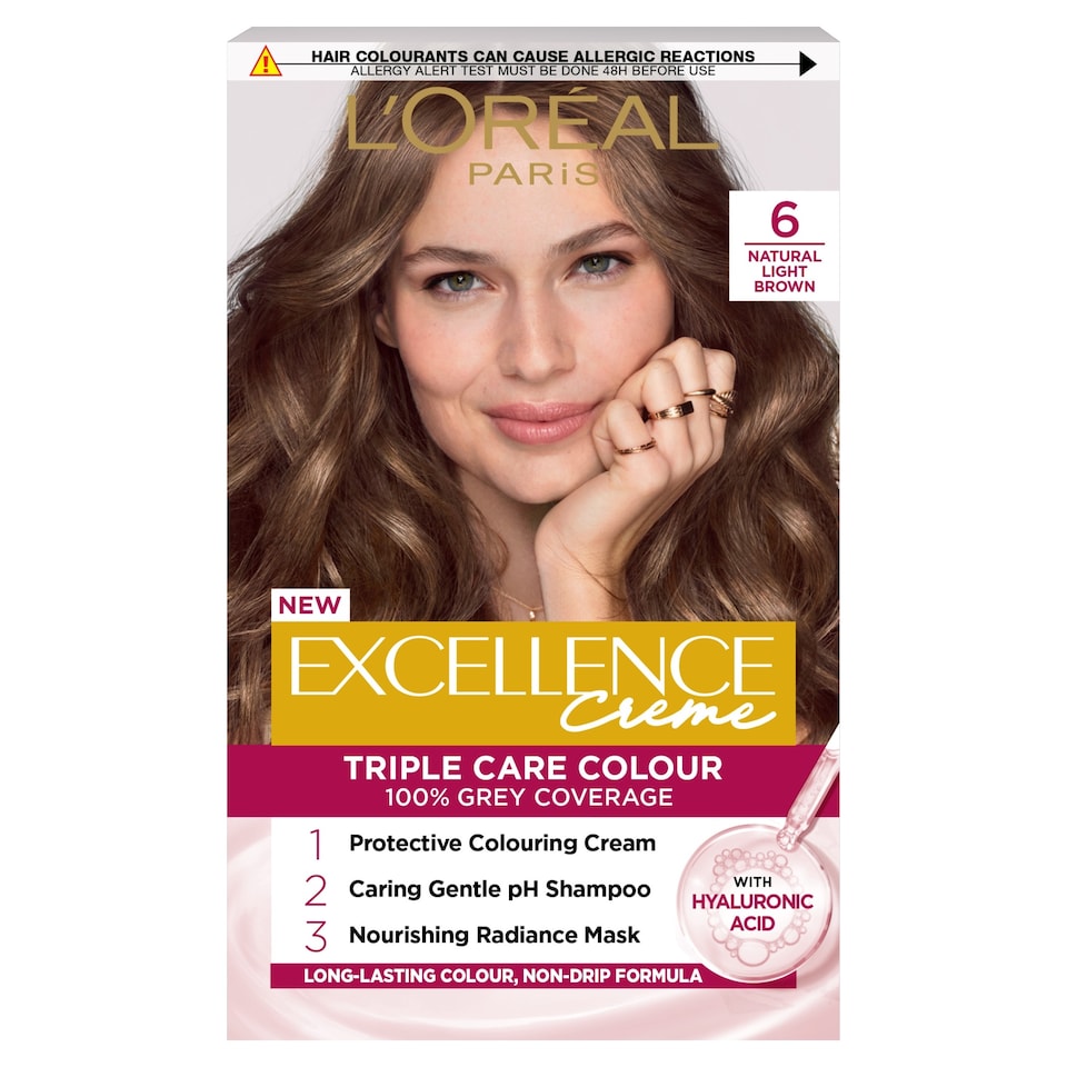 L’Oréal Paris Excellence Creme Permanent Hair Dye 100% Grey Coverage (UK) 6 Natural Light Brown_img_0