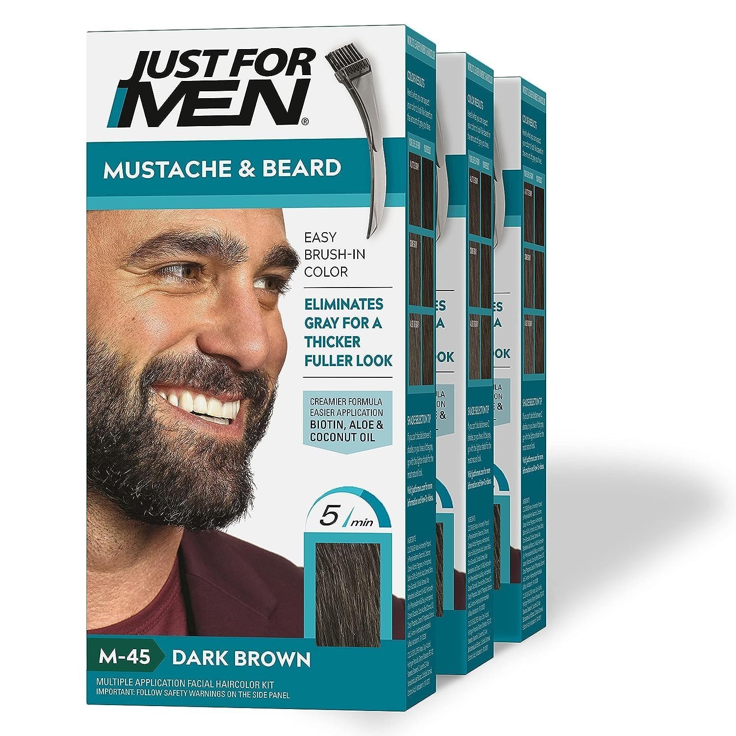 Just for Men Color Gel Mustache & Beard M-45 Dark Brown Black_img_3