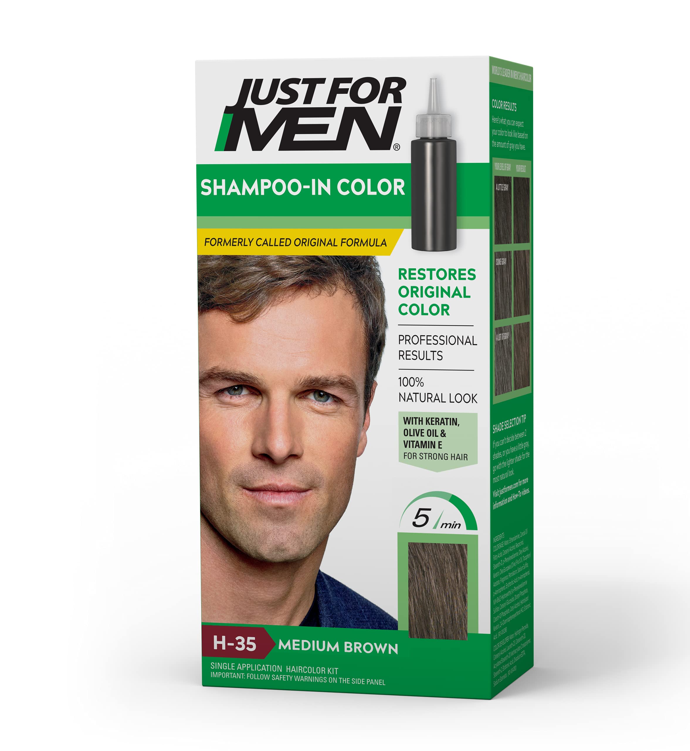 Just for Men Original Formula Hair Color H-35 Medium Brown_img_1