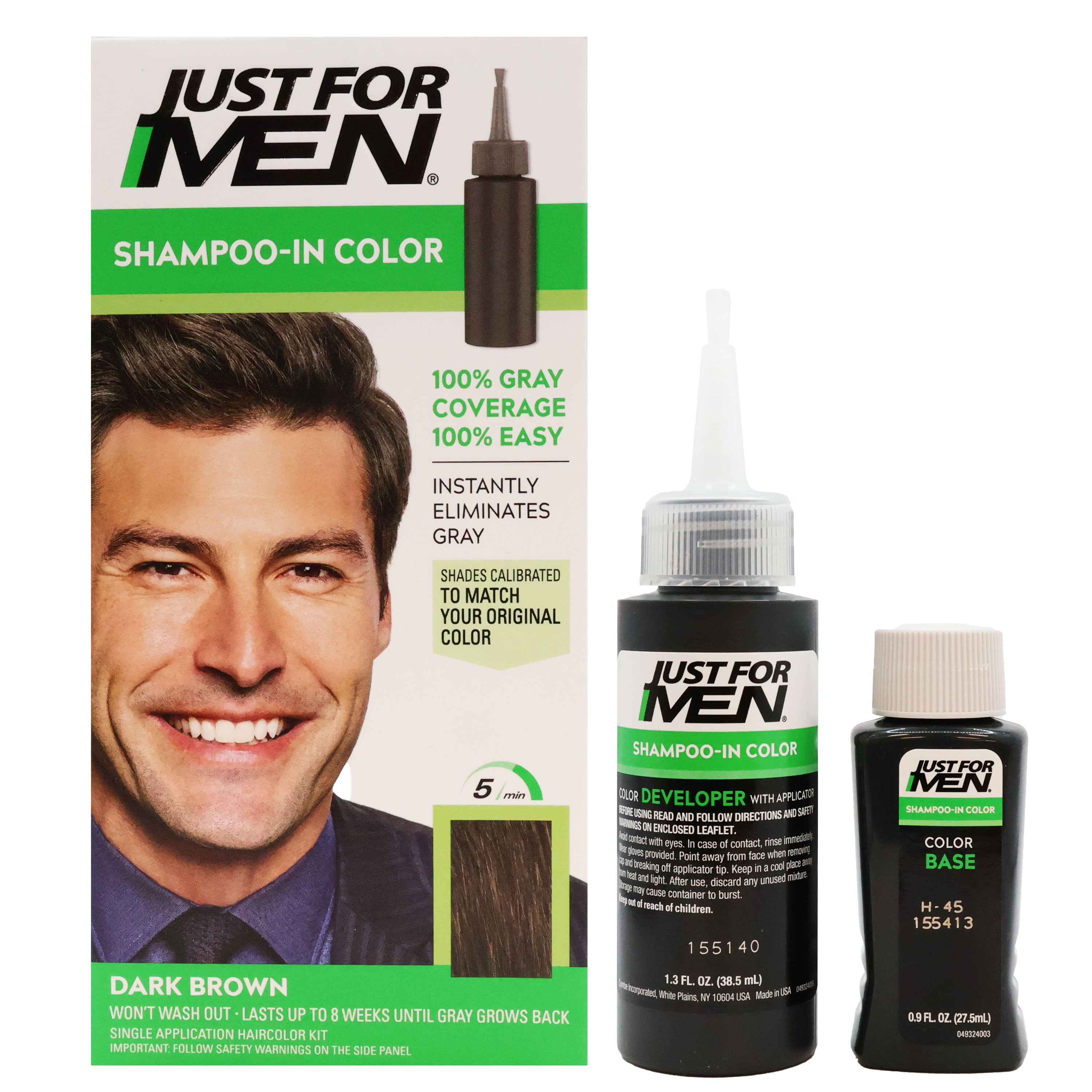 Just for Men Original Formula Hair Color H-45 Dark Brown Black_img_1