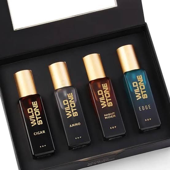 Wild Stone Premium Perfume Gift Set for Men with Ammo, Cigar, Edge & Night Rider – Luxury Fragrances , Pack of 4 (20ml Each)_img_2
