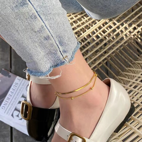 Double layer beaded anklet_img_1