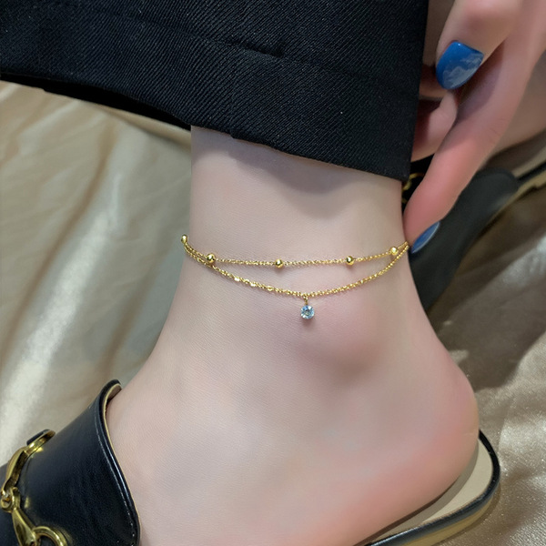 Minimal dual layer stone anklet_img_2