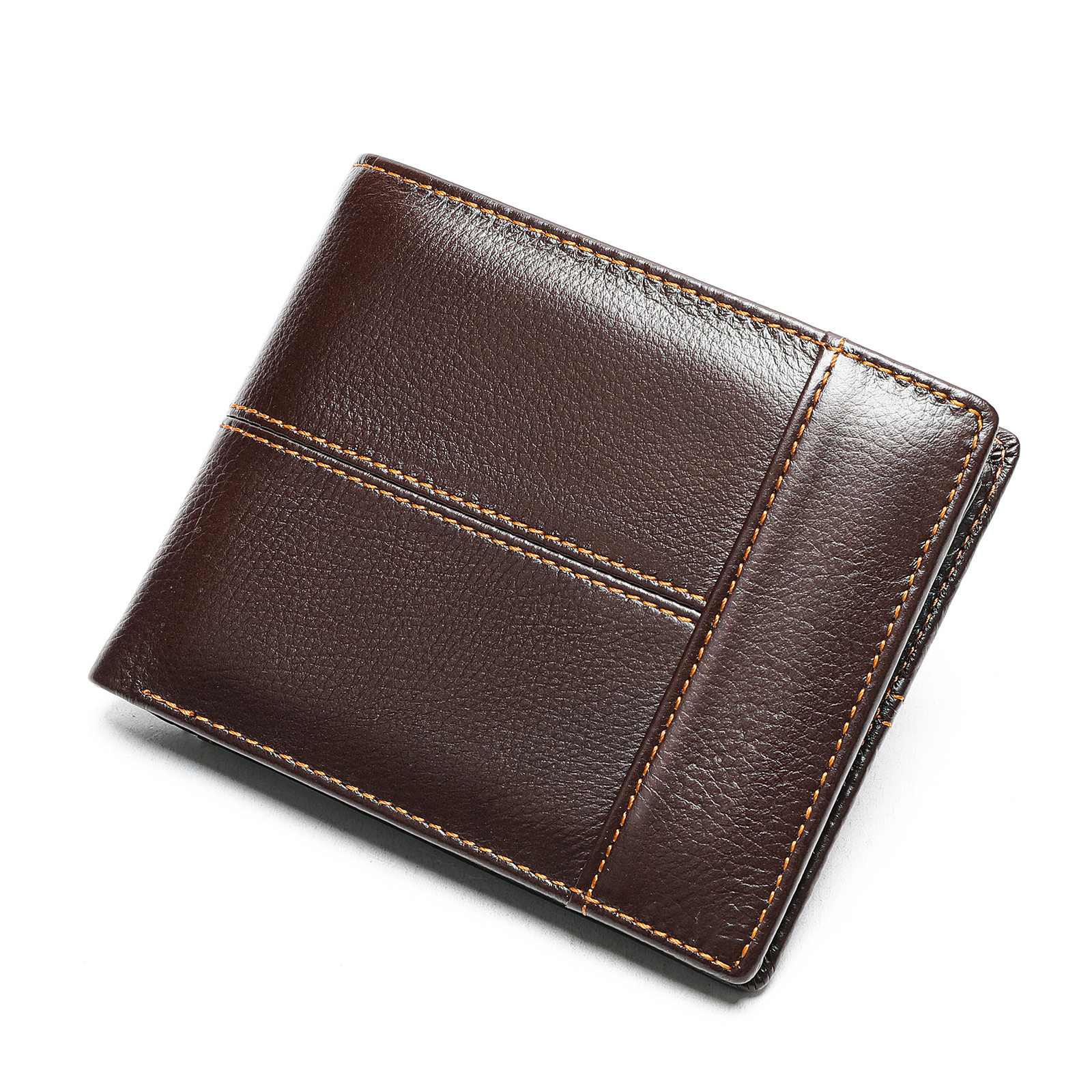 Retro Men's Oil Wax Cowhide Leather Wallet_img_6