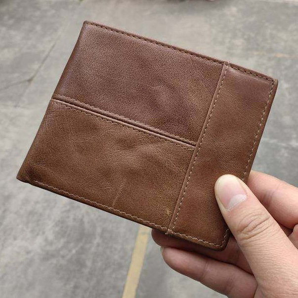 Retro Men's Oil Wax Cowhide Leather Wallet_img_7