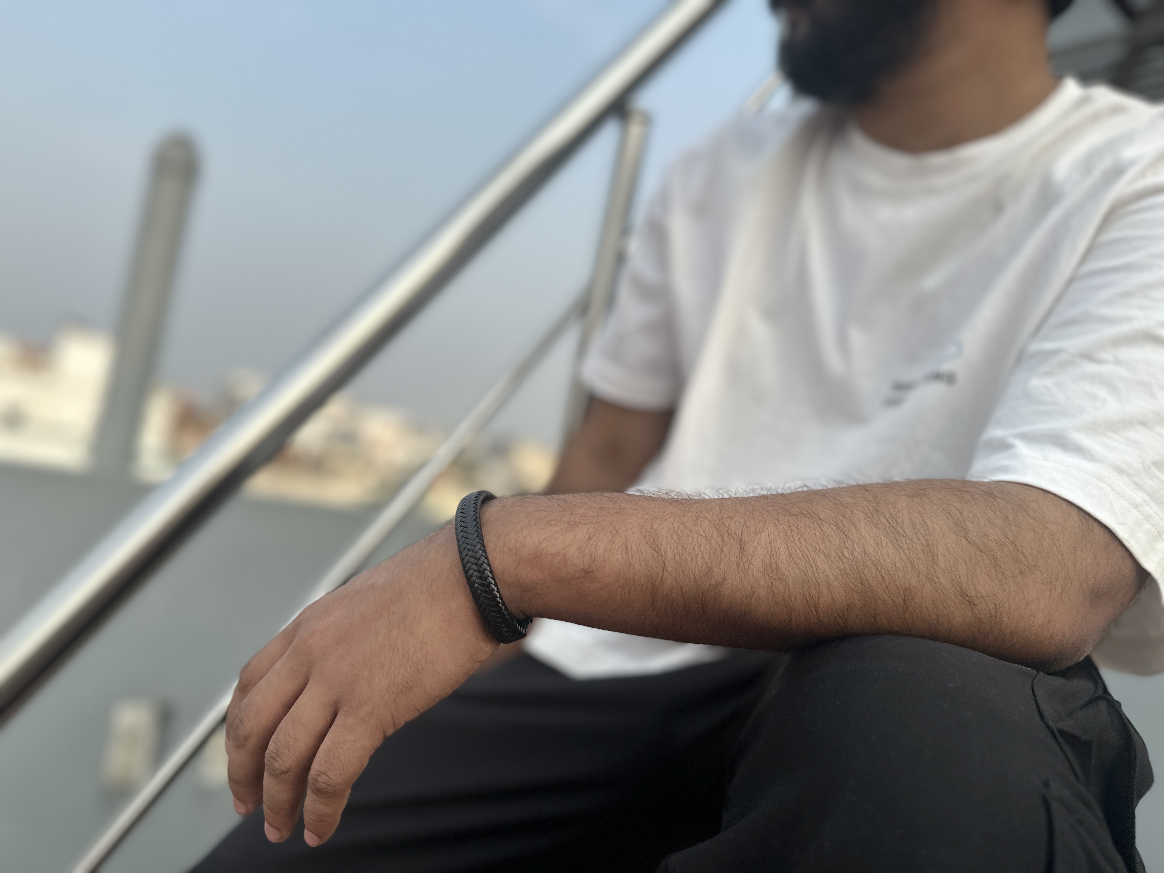 Hand-Woven Men's Bracelet Leather Alloy_img_0