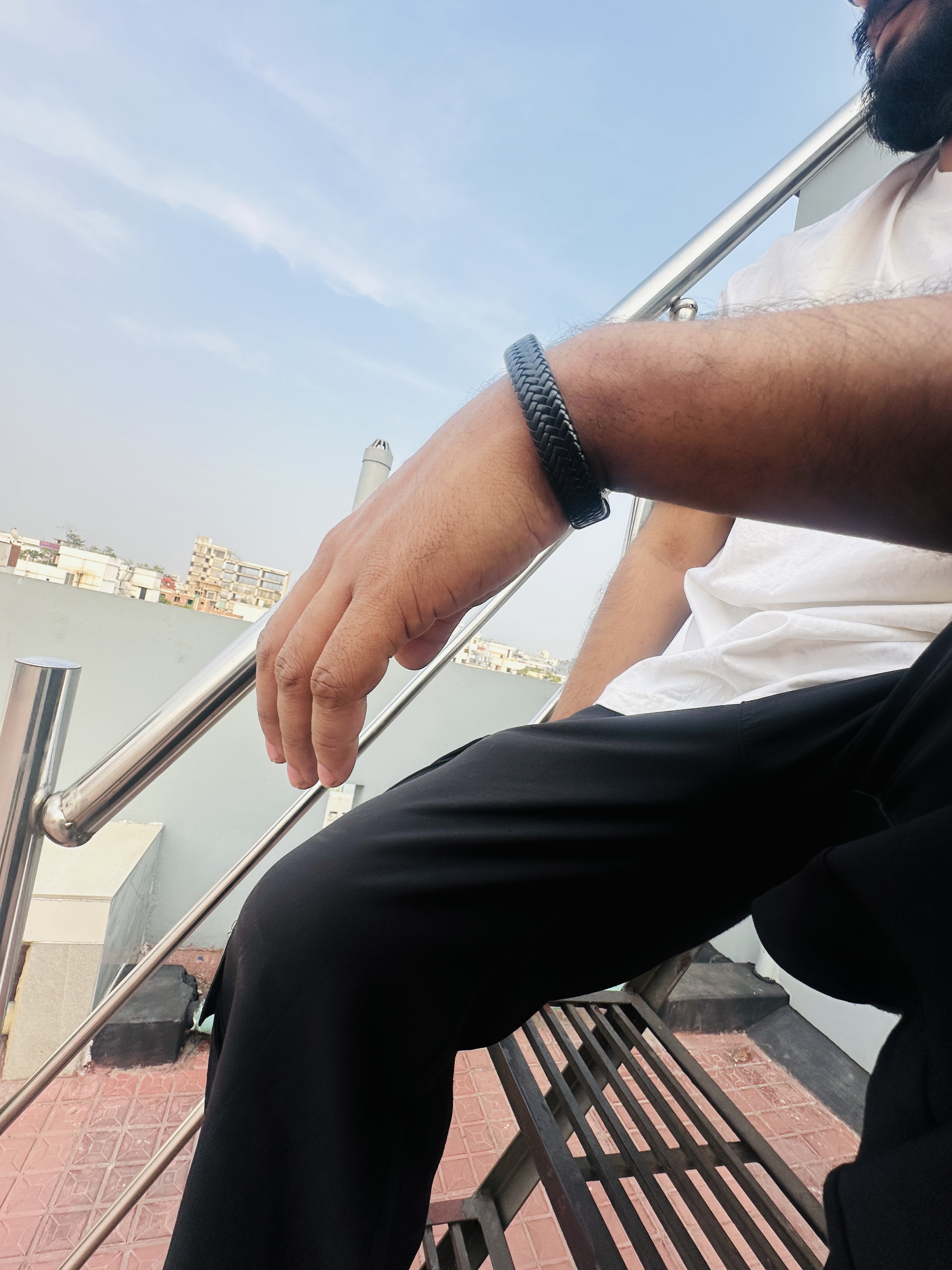 Hand-Woven Men's Bracelet Leather Alloy_img_2