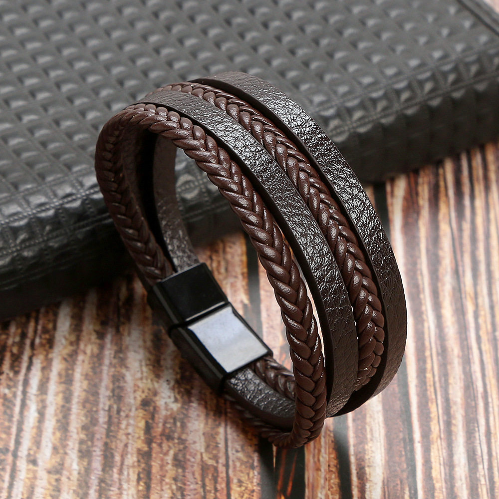 Cross-Border Leather Hand-Woven Bracelet_img_2