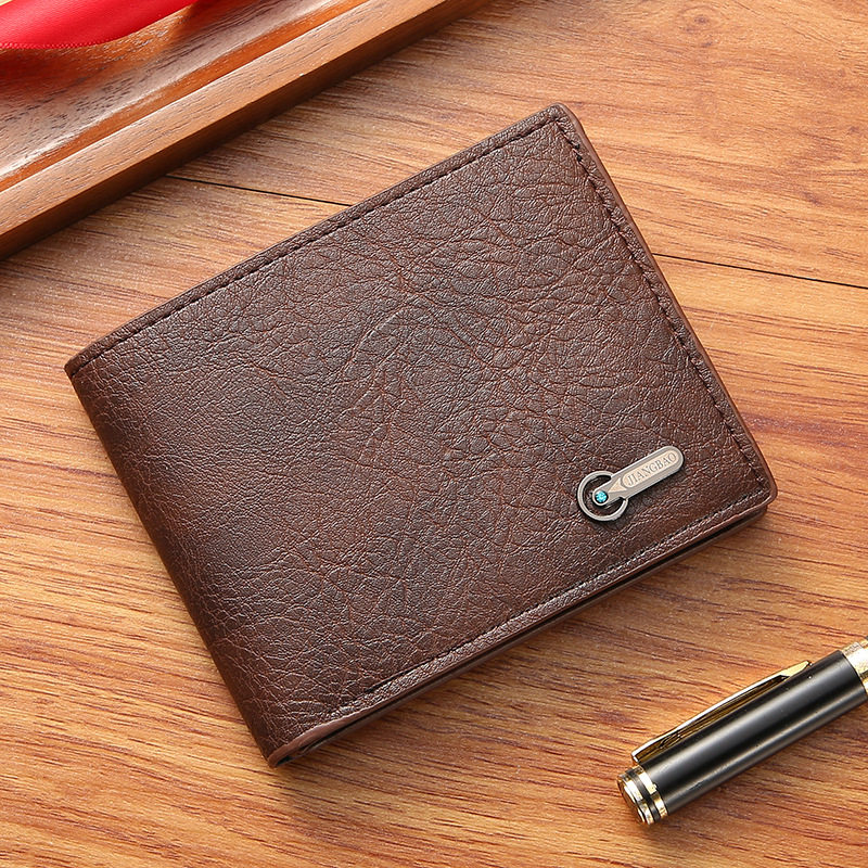 Men's wallet business casual short leather wallet_img_1