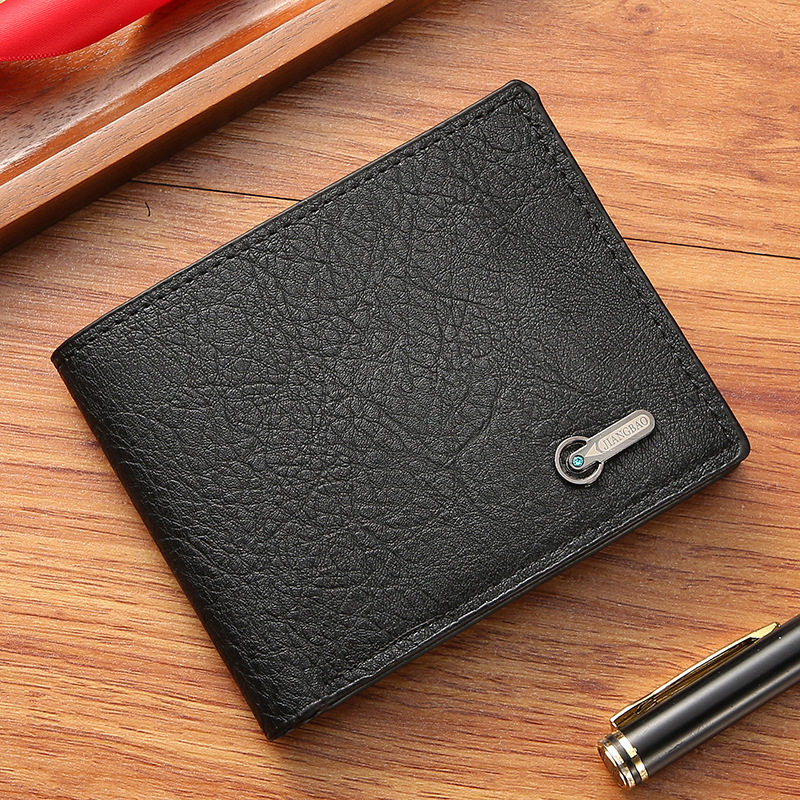 Men's wallet business casual short leather wallet