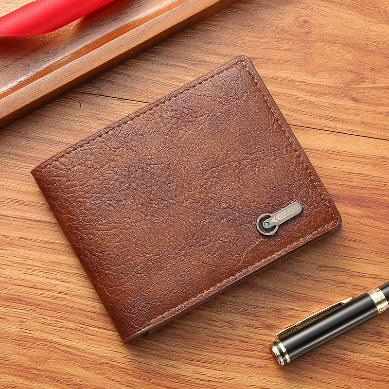 Men's wallet business casual short leather wallet_img_3