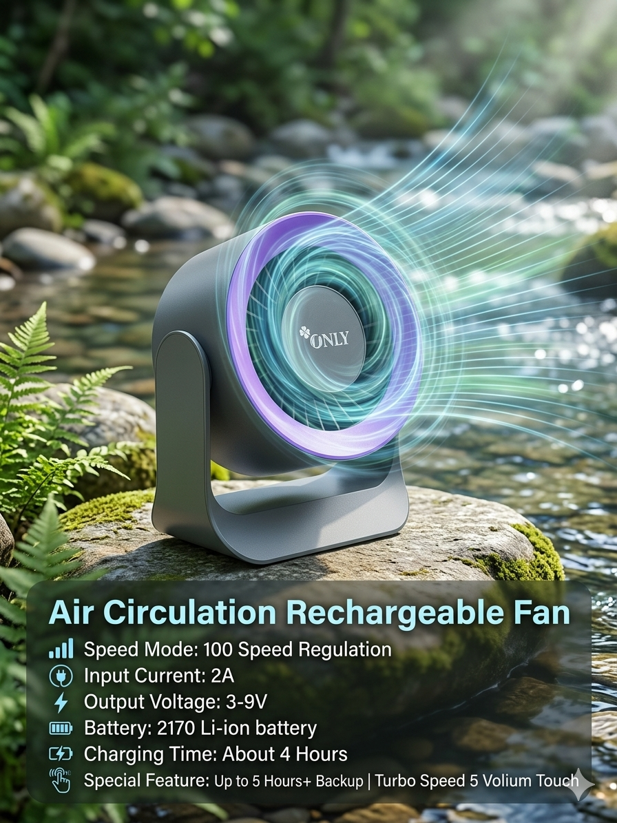 Air Circulation | Rechargeable Fan | Original Quality