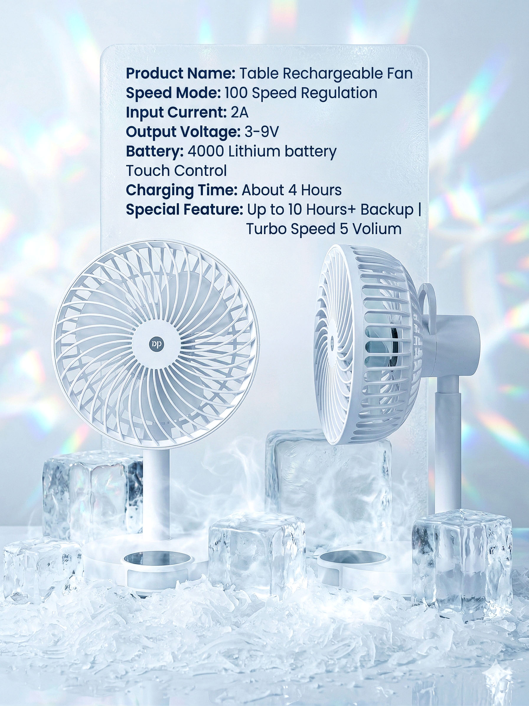 Table Stylish Rechargeable Fan। Original Quality_img_1