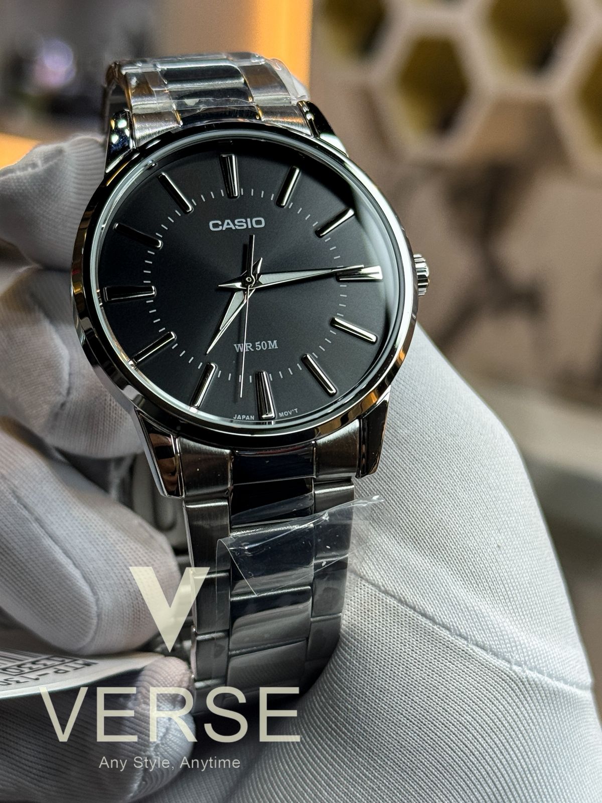 Casio MTP-1303D-1A Men’s 39 mm Quartz Watch – Black Dial & Stainless Steel Bracelet