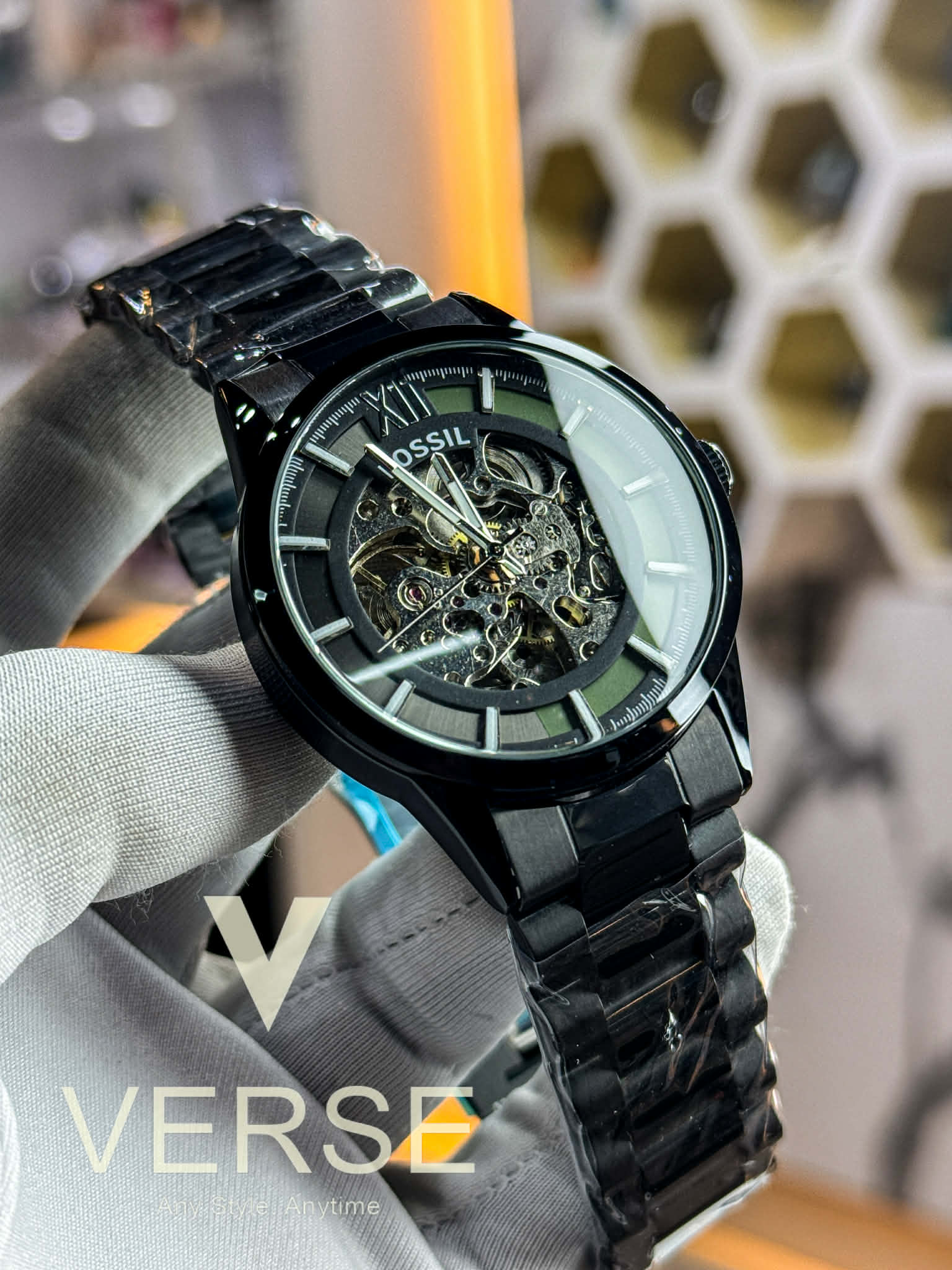 Fossil Townsman Automatic Black Chain | Skeleton Dial