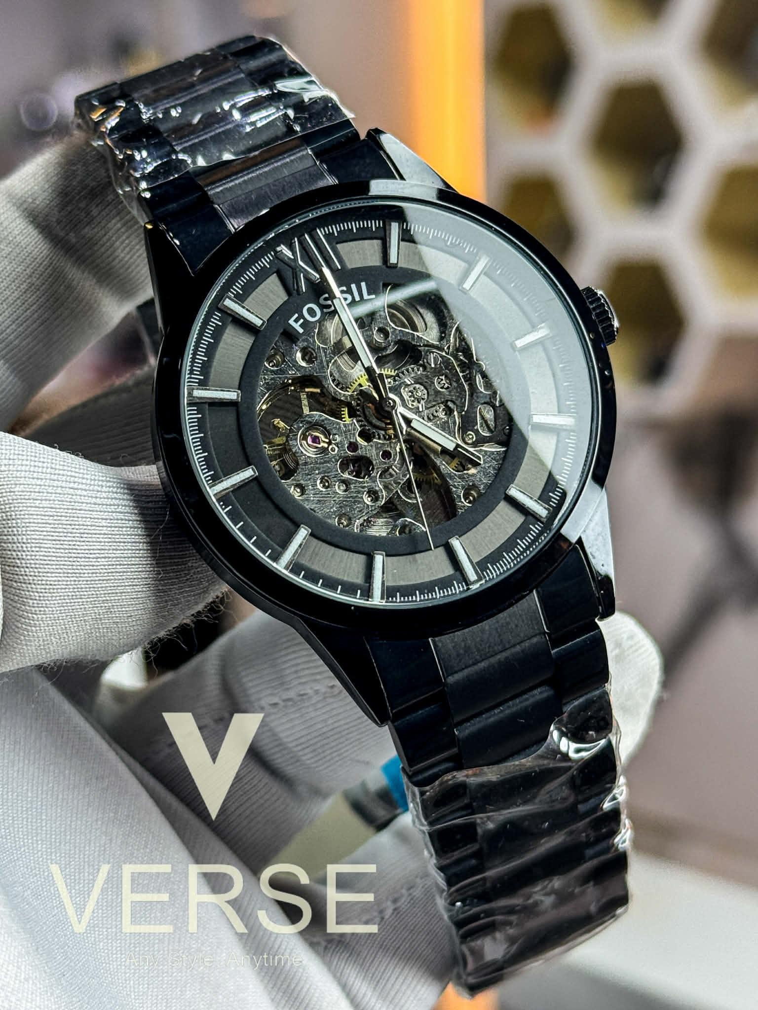 Fossil Townsman Automatic Black Chain | Skeleton Dial_img_1