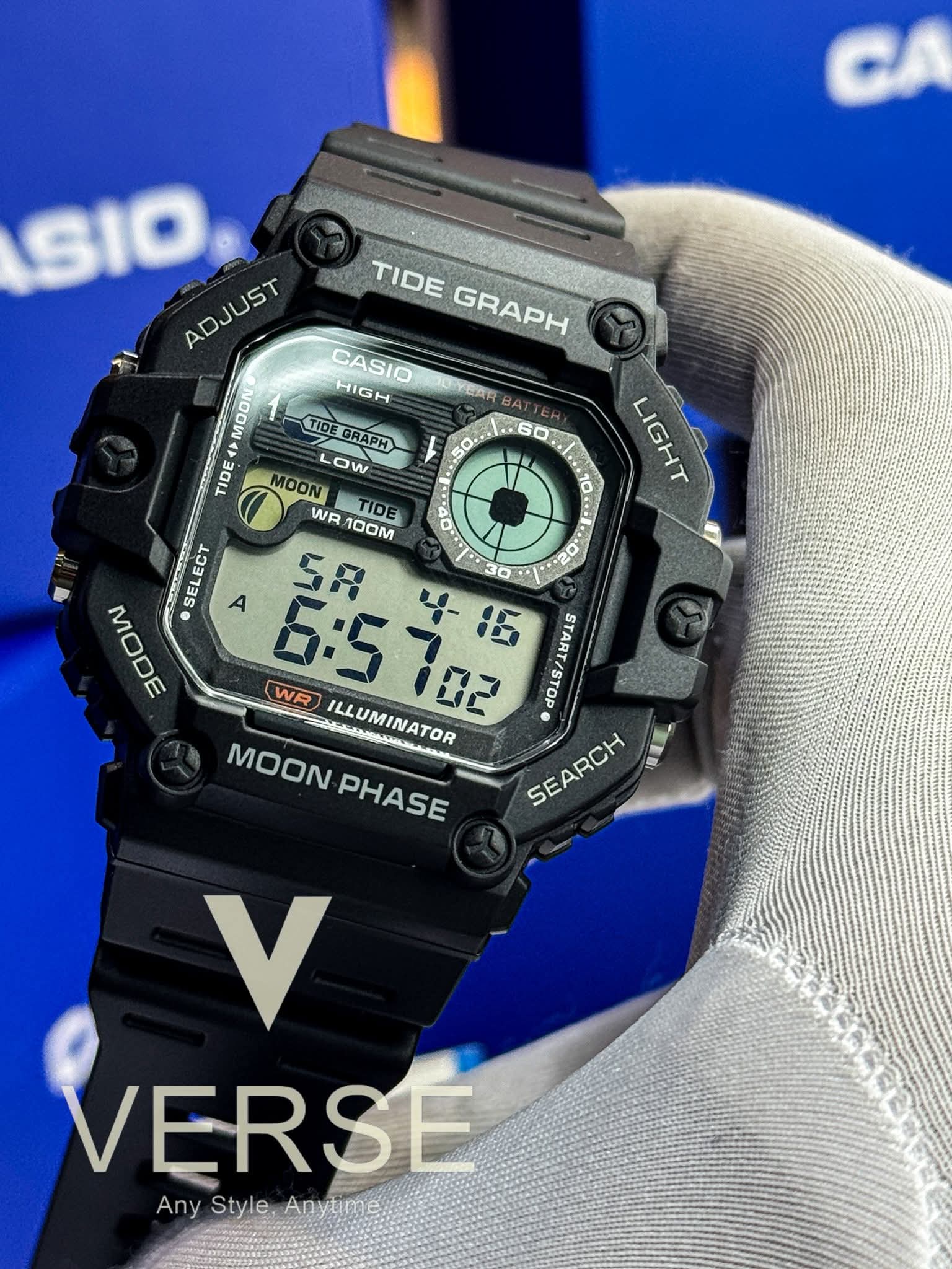 Casio WS-1700H-1AVDF Tide Graph Moon Phase Digital Resin 100m Men's Watch | Casio WS-1700H-1AVDF