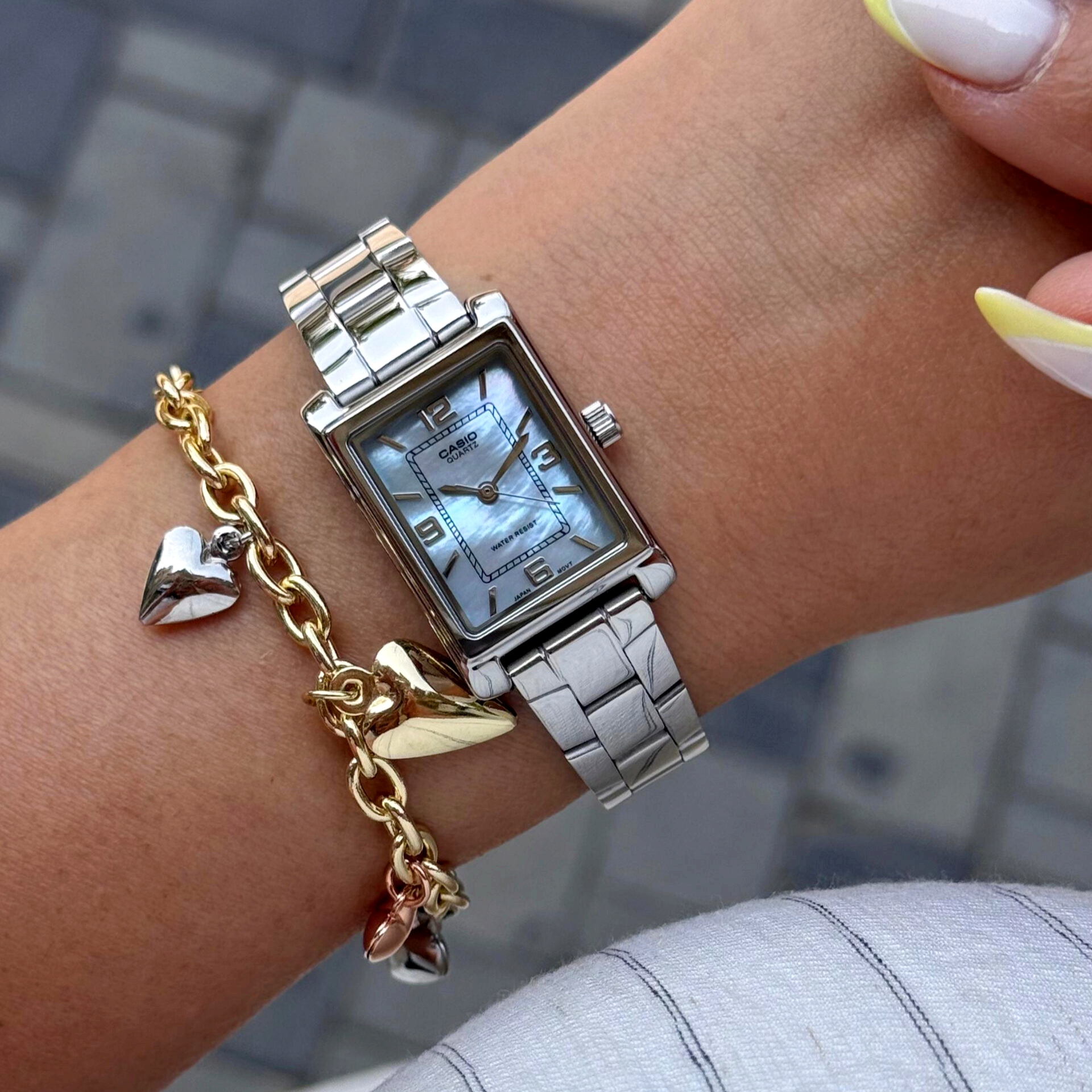 Casio LTP-1234DS-2ADF Blue Mother of Pearl Dial Women's Stainless Steel Watch | Casio LTP-1234DS-2ADF