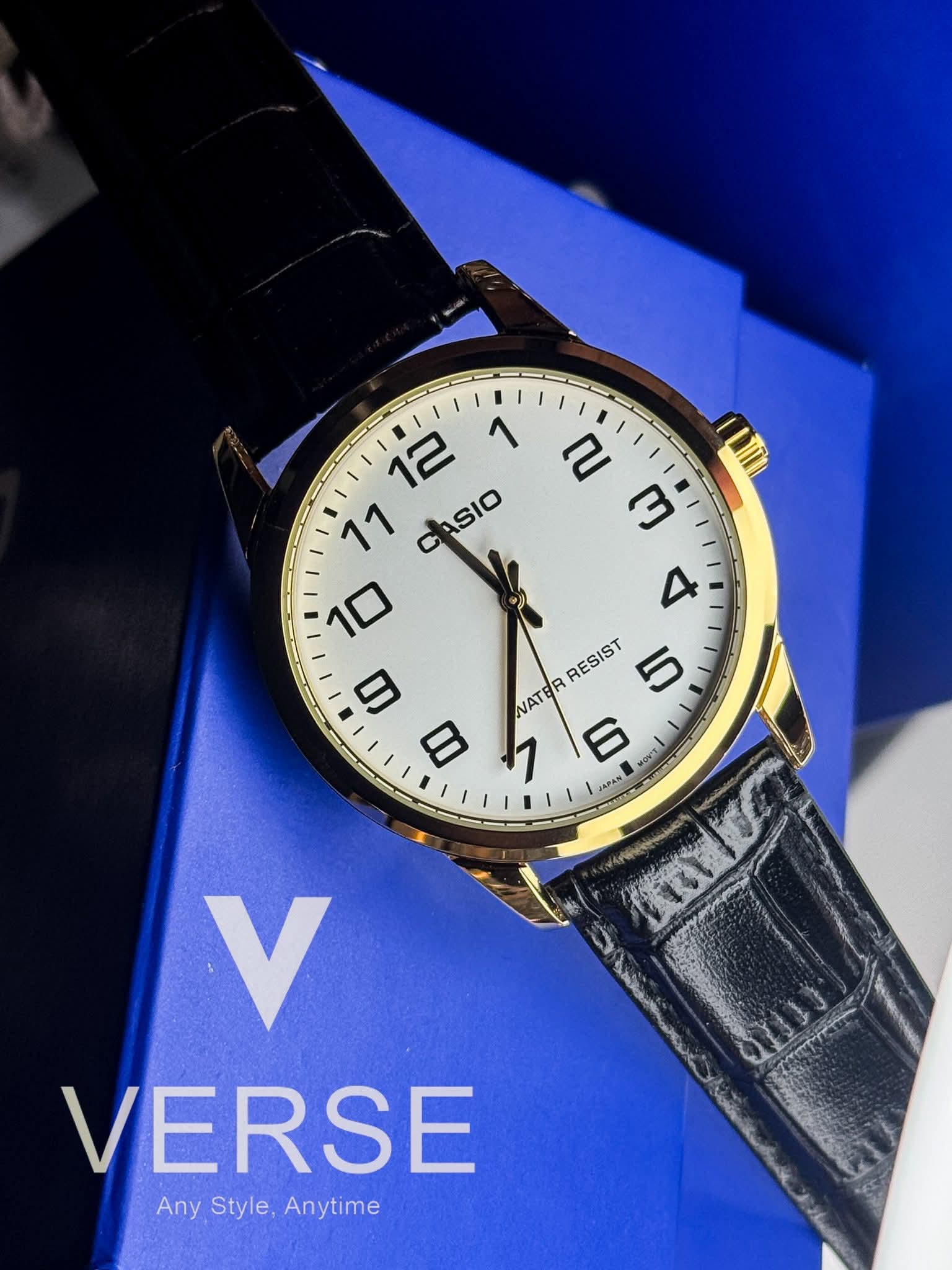 Casio MTP-V001GL-7BUDF Gold-Toned White Dial Men's Watch | Casio MTP-V001GL-7BUDF