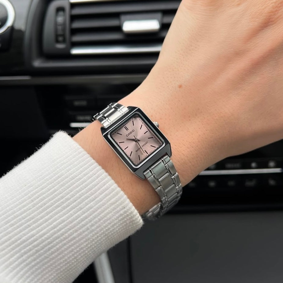 Casio LTP-V007D-4EUDF Pink Dial Women's Stainless Steel Watch | Casio LTP-V007D-4EUDF