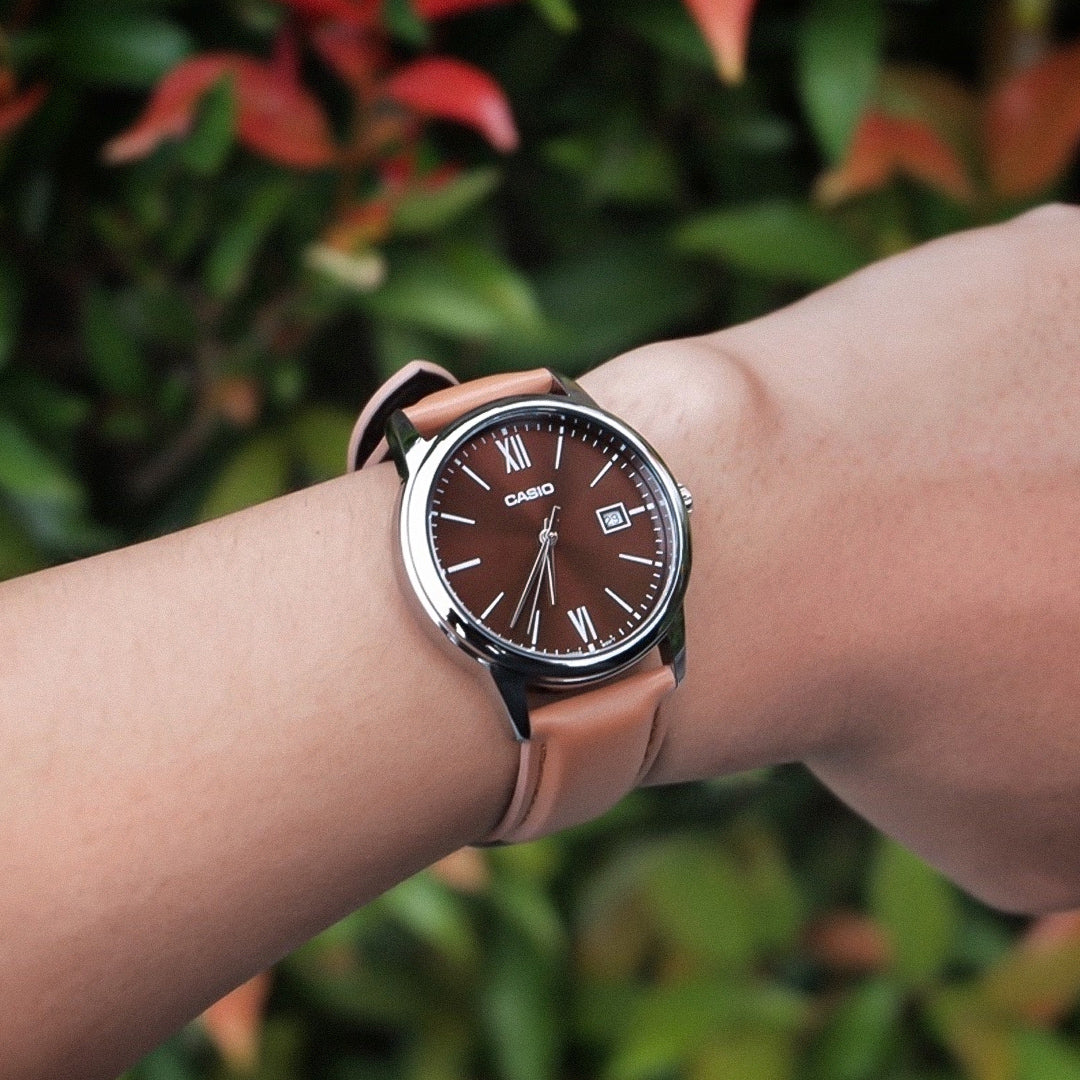 Casio MTP-V002L-5B3UDF Brown Dial Men's Brown Leather Watch | Casio MTP-V002L-5B3UDF_img_1