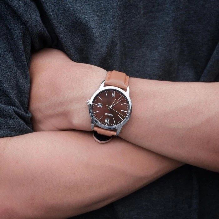 Casio MTP-V002L-5B3UDF Brown Dial Men's Brown Leather Watch | Casio MTP-V002L-5B3UDF