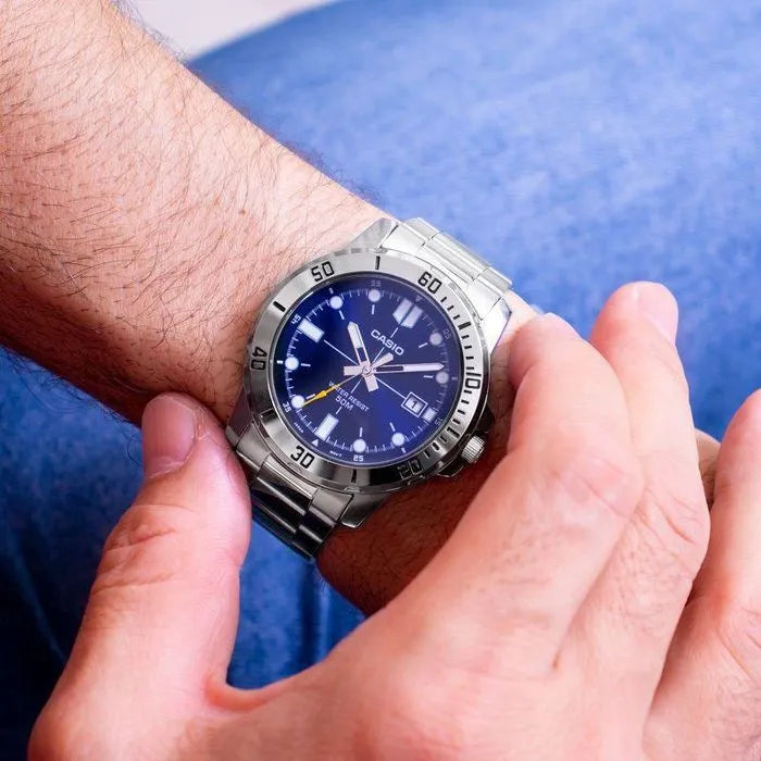 Casio MTP-VD01D-2EVUDF Blue Dial Men's Stainless Steel Watch | Casio MTP-VD01D-2EVUDF_img_1