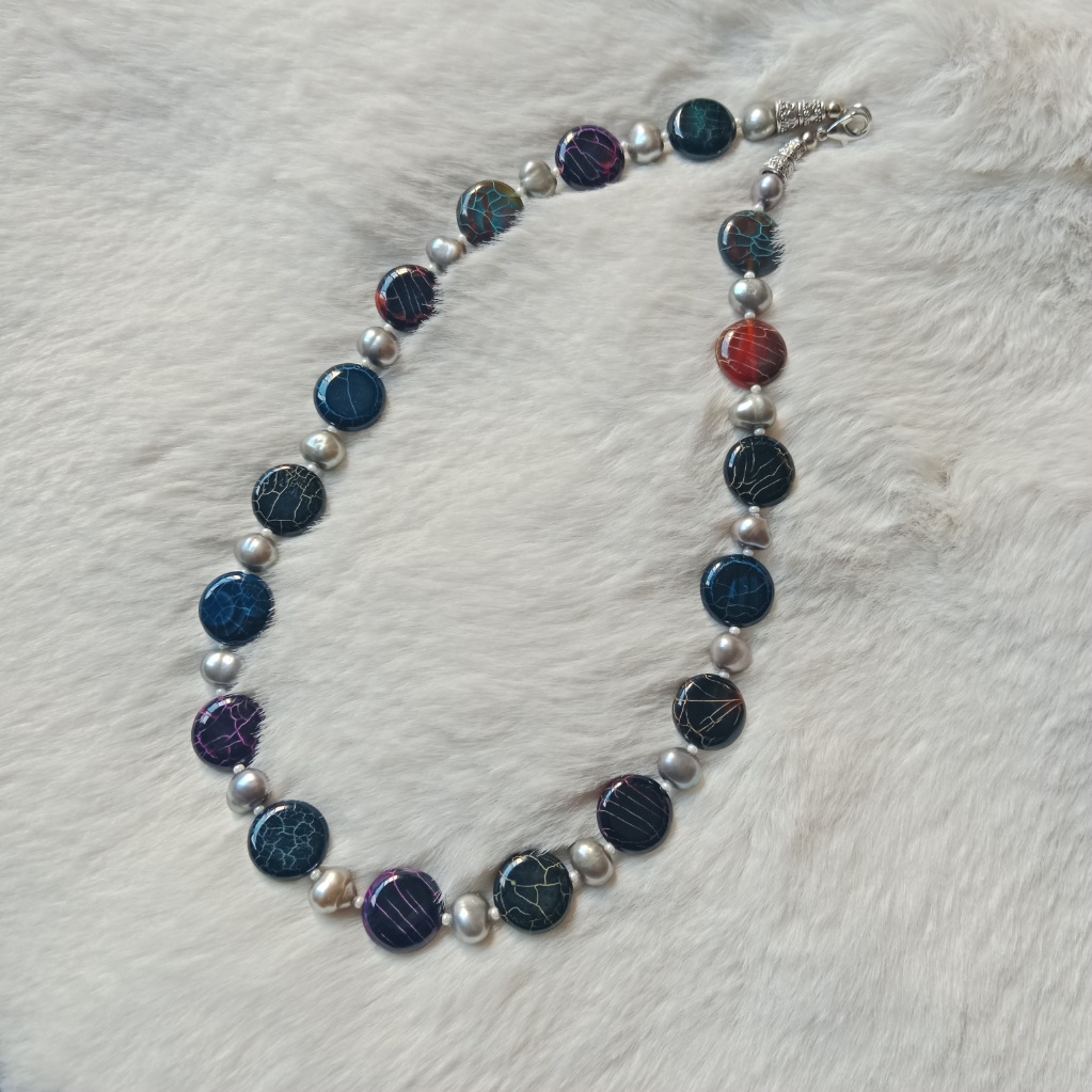 One Layer Pearl & Stone combination necklace_img_0